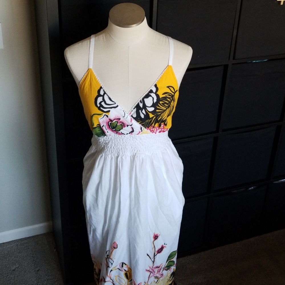 Gorgeous Floral CottonSummer Maxi Dress Large